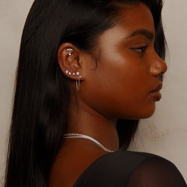 JAMEELA THREADED DROP STUD EARRING