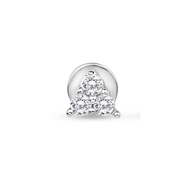 TRIO WHITE CZ THREADED STUD EARRING IN STERLING SILVER - EARRINGS from STELLAR 79 - Shop now at stellar79.com