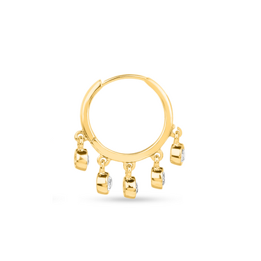 AMAYA WHITE TOPAZ 5 DROPS HOOP EARRING IN GOLD VERMEIL - EARRINGS from STELLAR 79 - Shop now at stellar79.com