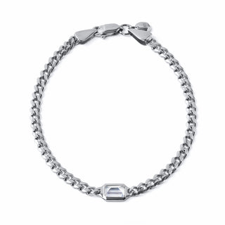 GAIA WHITE TOPAZ CURB CHAIN BRACELET IN STERLING SILVER - BRACELETS from STELLAR 79 - Shop now at stellar79.com