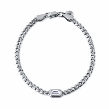 GAIA WHITE TOPAZ CURB CHAIN BRACELET IN STERLING SILVER - BRACELETS from STELLAR 79 - Shop now at stellar79.com