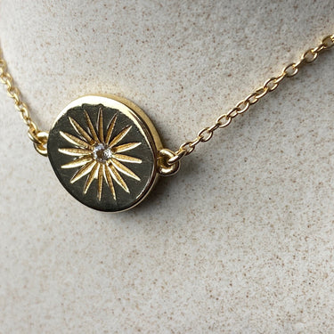 SOLEIL WHITE TOPAZ DISC BRACELET IN GOLD VERMEIL - BRACELETS from STELLAR 79 - Shop now at stellar79.com