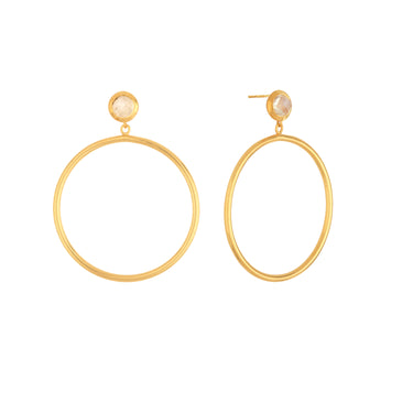 Lune Rainbow Moonstone Bold Hoops - EARRINGS from STELLAR 79 - Shop now at stellar79.com