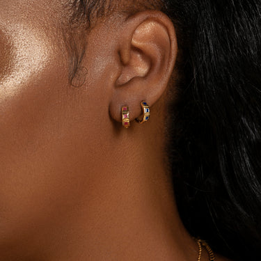 Element Sapphire Huggie Hoops - EARRINGS from STELLAR 79 - Shop now at stellar79.com