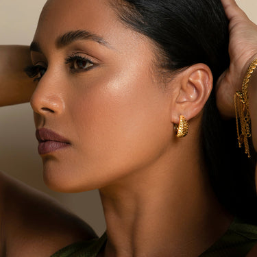 SUNCATCHER HOOPS IN GOLD VERMEIL - EARRINGS from STELLAR 79 - Shop now at stellar79.com