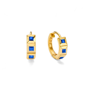 Element Sapphire Huggie Hoops - EARRINGS from STELLAR 79 - Shop now at stellar79.com