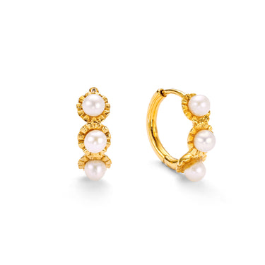 La Perle Huggie Hoops - EARRINGS from STELLAR 79 - Shop now at stellar79.com