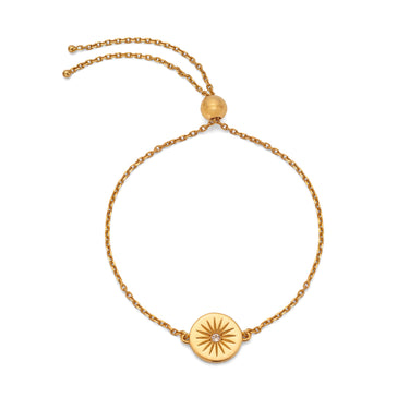 SOLEIL WHITE TOPAZ DISC BRACELET IN GOLD VERMEIL - BRACELETS from STELLAR 79 - Shop now at stellar79.com