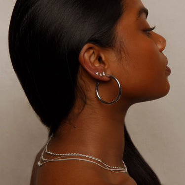 EMPOWERED HOOPS IN STERLING SILVER - EARRINGS from STELLAR 79 - Shop now at stellar79.com 