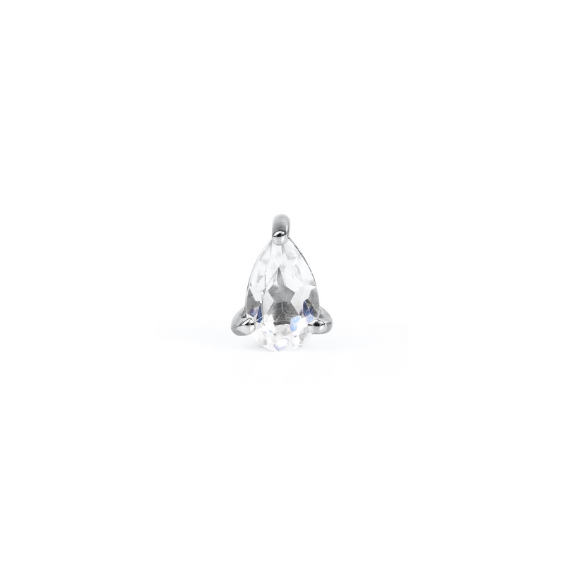 PRECIOUS WHITE TOPAZ PEAR STUD EARRING IN STERLING SILVER - EARRINGS from STELLAR 79 - Shop now at stellar79.com 