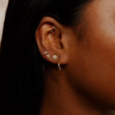 RHEA STUD EARRING WITH WHITE ZIRCON IN 9 KARAT SOLID GOLD - SMALL - EARRINGS from STELLAR 79 - Shop now at stellar79.com 