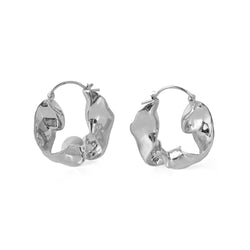 ANOKHI TEXTURED HOOPS IN STERLING SILVER - EARRINGS from STELLAR 79 - Shop now at stellar79.com 