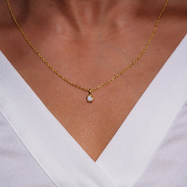 Precious White Opal Necklace - October - NECKLACES from STELLAR 79 - Shop now at stellar79.com 