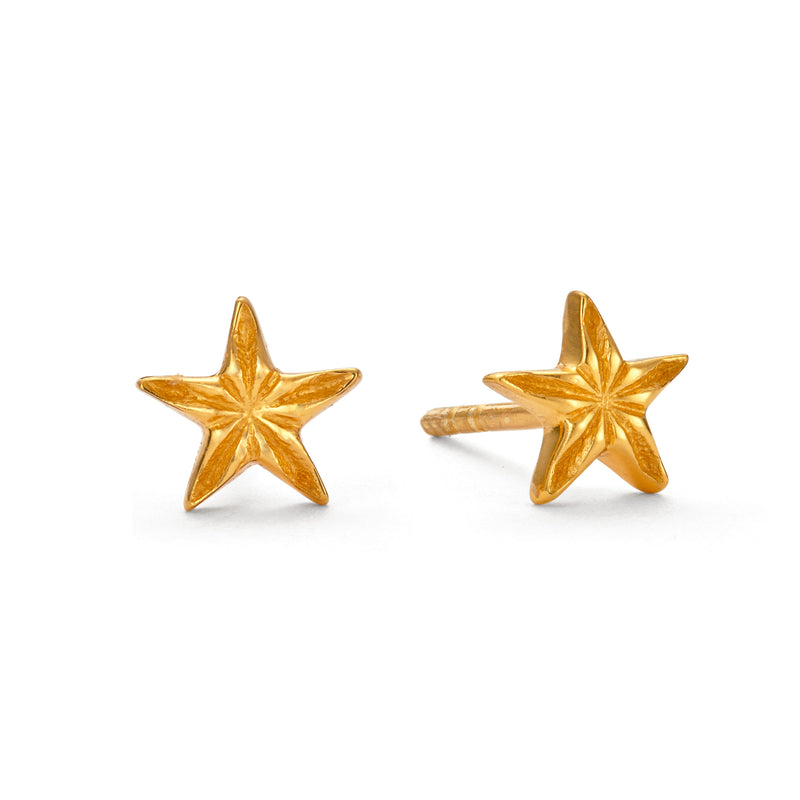 Nova Star Studs in Gold Vermeil - EARRINGS from STELLAR 79 - Shop now at stellar79.com 