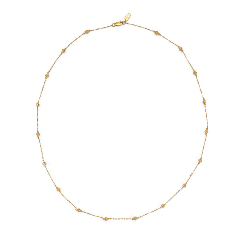 Lune Engraved Long Sphere Chain - NECKLACES from STELLAR 79 - Shop now at stellar79.com 